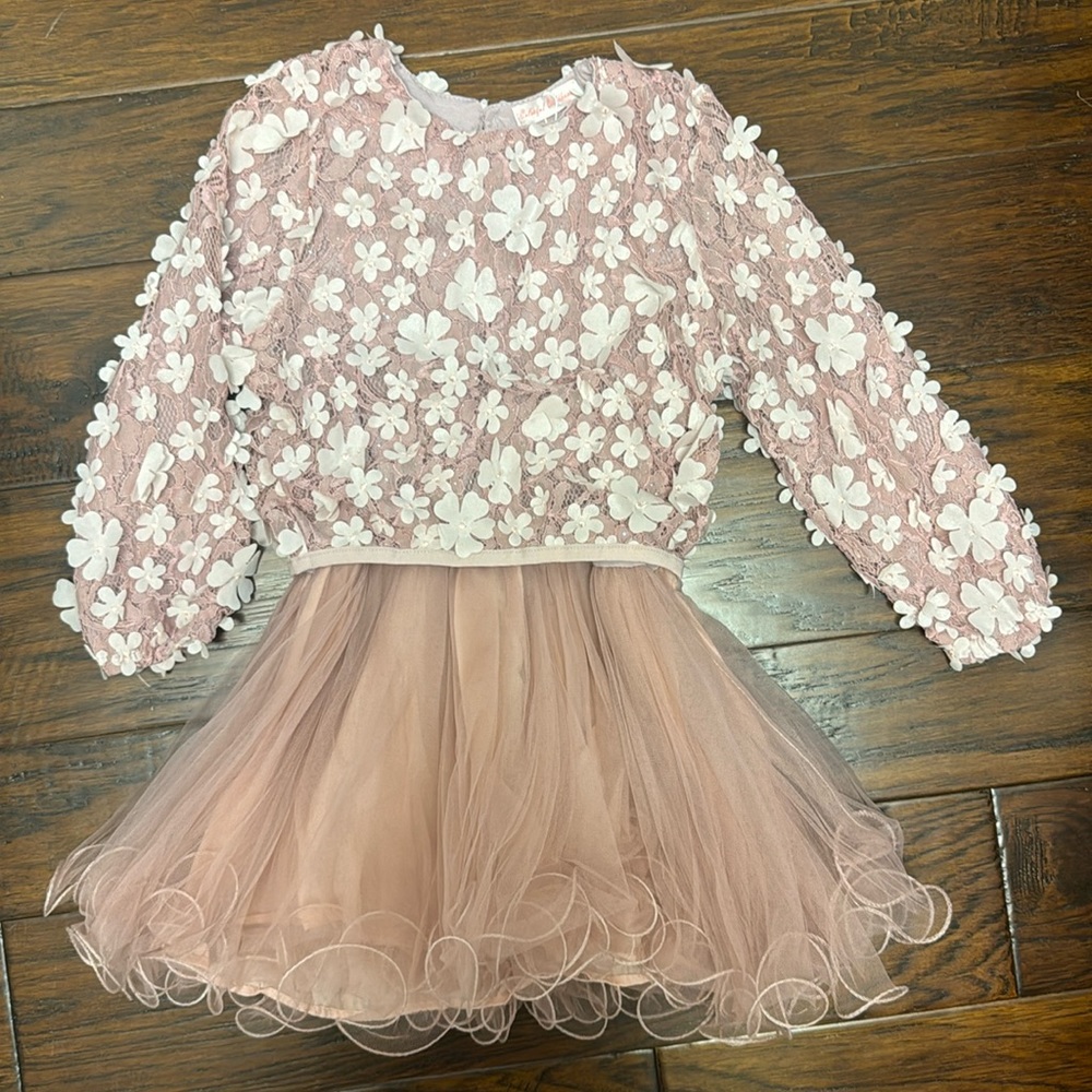 Floral appliqué dress